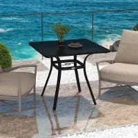 OEM Banc de jardin - Structure en acier - Banc 4 places - Parasol - Couleur noire