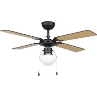 Eglo Fortaleza Deckenlüftung mit Lampe - 106,6 cm - 3 Geschwindigkeiten - Wechselstrom länger - schw, Ventilateur, Blanc