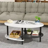 OEM Table de salon en bois 90 x 50 cm, pieds en métal