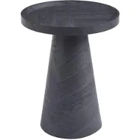 Meublorama Table d'appoint ronde collection CARVELA –Reproduction gris foncé – Bord relevé – D45 x H57 cm