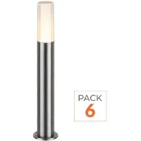 Silamp Pack de 6 - Borne Extérieure 100cm 220V IP65 ARGENT pour Ampoule E27