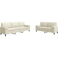 Syfax Ensemble de canapés 2 pcs avec coussins et traversins velours