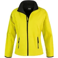 Result Veste softshell Core pour femmes, imprimable LT160 (S) (jaune/noir)