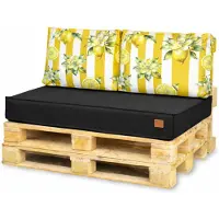 Blomster ensemble de coussins pour palettes 3 pièces 120x80 cm pour europalettes imperméables coussins de jardin tissu oxford avec fermeture éclair