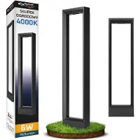 MasterLed Luminaire d'extérieur , borne lumineuse de 50 cm, noir, 6 W, 4000 K, IP44, aluminium et verre, éclairage de jardin
