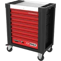 Ks Tools PERFORMANCEplus P10 NOIR/ROUGE Servante d'atelier avec 8 tiroirs - 873.0008