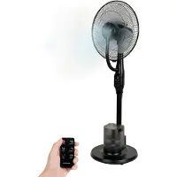 InnovaGoods Ventilateur sur pied avec brumisateur, silencieux, 3 vitesses, minuterie, roulettes, télécommande