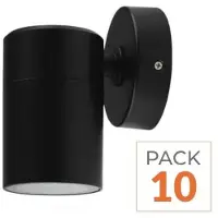 Silamp Applique murale LED noire, indice de protection IP65, culot GU10 - Pack de 10