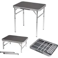 Famanu Table de camping en aluminium, 2 hauteurs réglables, table pliante, sac de transport, table de jardin