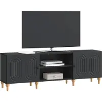 vidaXL Meuble TV noir 150 x 31 x 50 cm en aggloméré