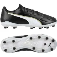 Puma Unisexe, Chaussures de football, KING 20 MATCH FG/AG (46.5), Noir, Or, Blanc