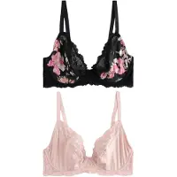 Next Soutien-gorge vert / rose ancienne / rose foncé / noir