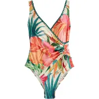 Next Maillot de bain modelant écru / sapin / melon / rouge clair