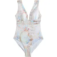 Next Maillot de bain bleu clair / marron / violet / abricot