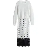 Next Robes en maille noir / blanc