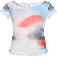 Mymo T-shirt 'Young Fashion' bleu clair / rouge / noir / blanc