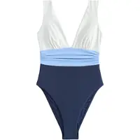 Next Maillot de bain bleu marine / bleu clair / blanc