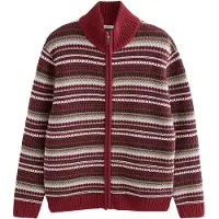 Next Vestes en maille gris / rouge / bourgogne / blanc naturel