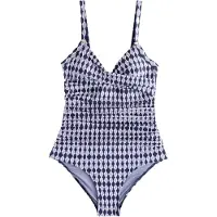 Next Maillot de bain modelant bleu marine / bleu-gris / blanc