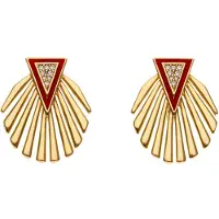 IZIA Boucles d'oreilles or / rouge