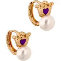 Mymo Boucles d'oreilles or rose / blanc perle