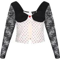 Mymo Chemisier 'Party' rouge / noir / blanc cassé