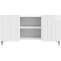 vidaXL : Meubles TV, 102 x 34,5 x 52 cm, blanc brillant, panneaux de particules