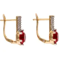 Mymo Boucles d'oreilles or rose / rouge