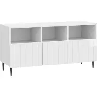 vidaXL Meuble TV , blanc brillant, 102 x 34,5 x 50 cm, aggloméré