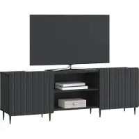 vidaXL Meuble TV noir 150 x 31 x 52 cm en aggloméré