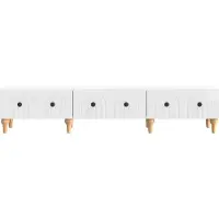 vidaXL Meuble TV , blanc brillant, 147 x 34,5 x 30 cm, aggloméré