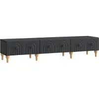 vidaXL Meuble TV noir 147 x 34,5 x 30 cm en aggloméré