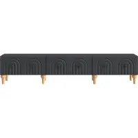 vidaXL Meuble TV noir 147 x 34,5 x 30 cm en aggloméré