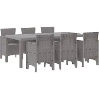 vidaXL Ensemble de salle à manger de jardin , 7 pièces, gris clair, polypropylène