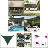 The Living Store Voile d'ombrage 160 g/m² vert foncé 4x4x5,8 m HDPE
