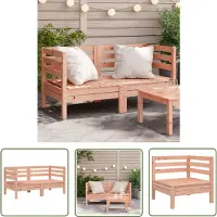 The Living Store Canapés d'angle de jardin 2 pcs. Bois massif Douglas