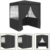 The Living Store Tente de réception professionnelle avec parois latérales 2×2m Anthracite 90 g/m
