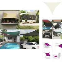 vidaXL Voile d'ombrage Oxford Tissu Triangulaire 3x4x4 m Blanc Crème - Parasols & Protection solaire