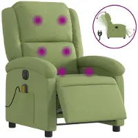 vidaXL Fauteuil de massage électrique vert clair velours