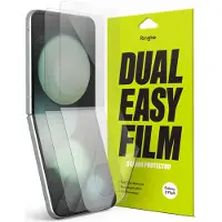 Ringke Folia Ochronna Dual Easy 2-Pack Galaxy Z Flip 4 /5 Clear (2 pcs, Samsung Galaxy Z Flip4, Samsung Galaxy Z Flip5), Téléphone portable : film de protection, Transparent