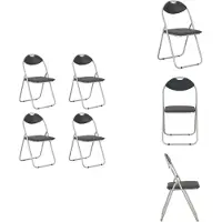 vidaXL Chaise de salle à manger pliante 4 pcs noir similicuir - Chaise de salle à manger