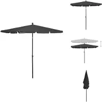 vidaXL Parasol avec mât 210x140 cm Anthracite - Parasols & Protection solaire