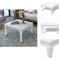 vidaXL Table basse 80x80x42 cm blanc brillant - Tables basses