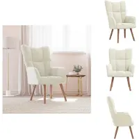 vidaXL Fauteuil relax velours blanc crème - Fauteuil