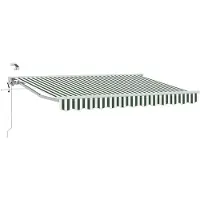 vidaXL Store électrique rétractable vert et blanc 3,5 x 2,5 m