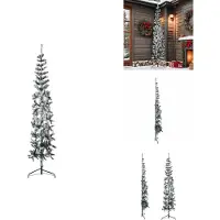 vidaXL Semi-sapin de Noël artificiel avec neige Svelte 210 cm - Sapins de Noël