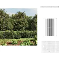 vidaXL Clôture grillagée avec bride au sol Anthracite 1,6x25 m - Panneaux de clôture