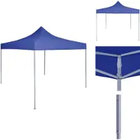vidaXL Tente de réception professionnelle pliable 2×2 m acier bleu - Pavillons & Tentes de réception