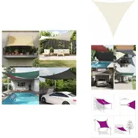 vidaXL Voile d'ombrage Oxford Tissu Triangulaire 5 x 5 x 5 m Crème - Parasols & Protection solaire