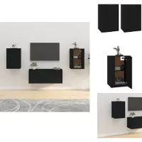 vidaXL Armoires murales TV 2 pcs. noir 40x34,5x60 cm - Meubles TV